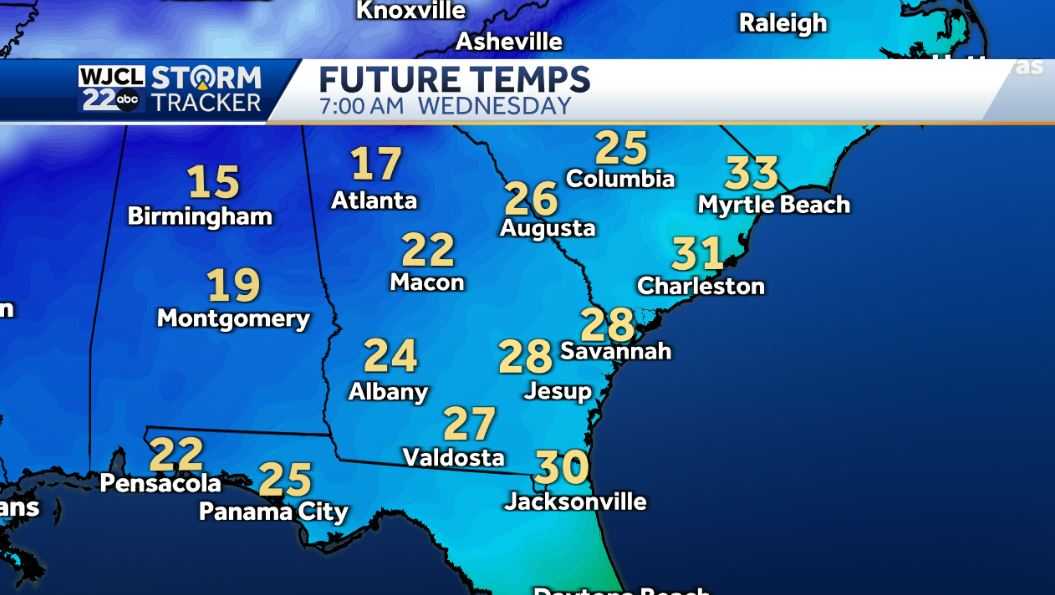 Savannah area forecast to soon feel belowfreezing temperatures