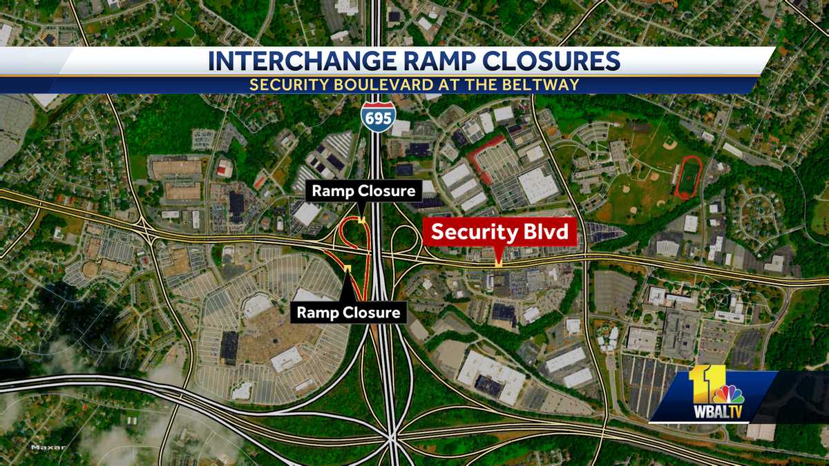 Security Boulevard Beltway exit ramps to close over 4 weekends