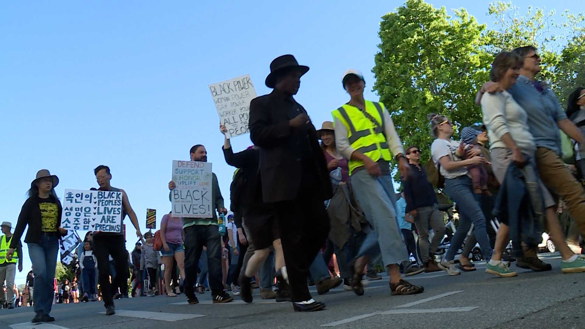 Dozens march in Santa Cruz to commemorate Juneteenth