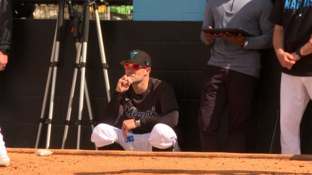 ST. LOUIS, MO - JUL 18: Miami Marlins manager Skip Schumaker (55