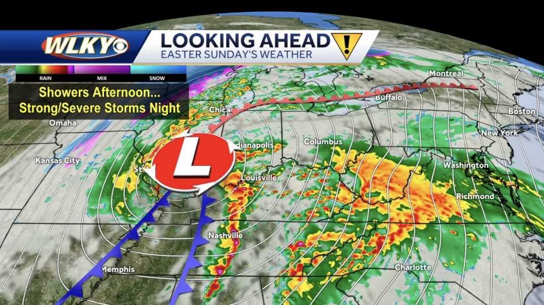 Easter weekend outlook, severe storms possible