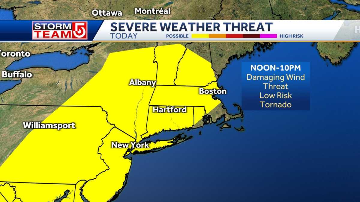 Strong storms with embedded thunderstorms possible in Massachusetts on ...