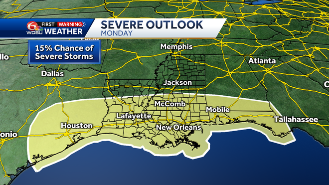 New Orleans forecast storms Friday severe weather rain chances