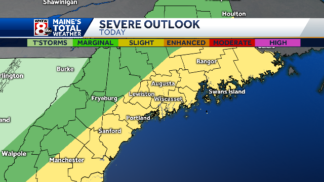 Severe thunderstorm risk increases for parts of Maine