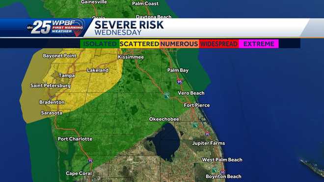 Risk for isolated severe storms across South Florida