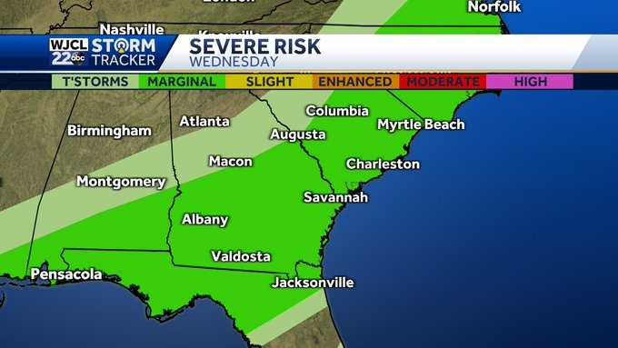 Severe weather risk Wednesday