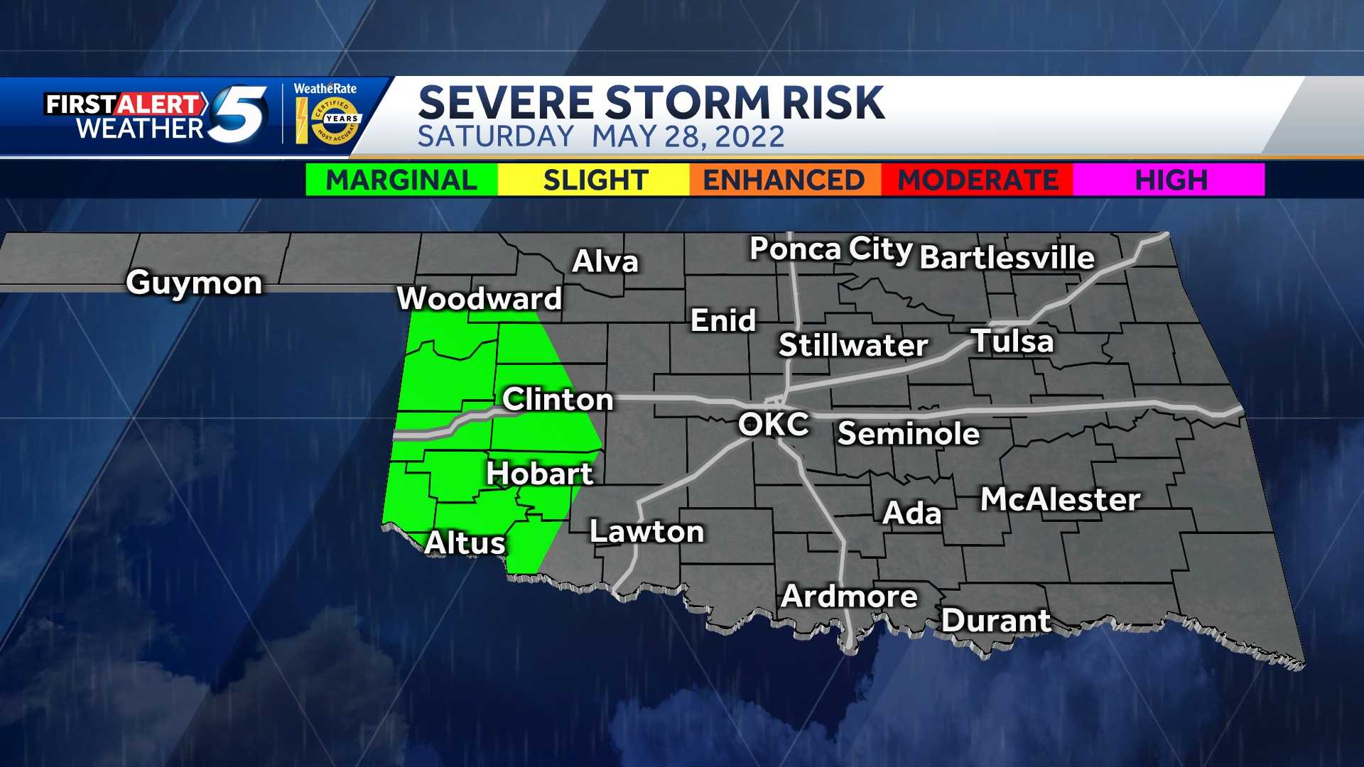 Oklahoma Could See Severe Storms Late Saturday