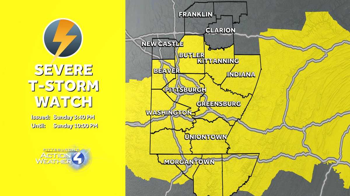 Severe Thunderstorm Watch in place in Western Pa.