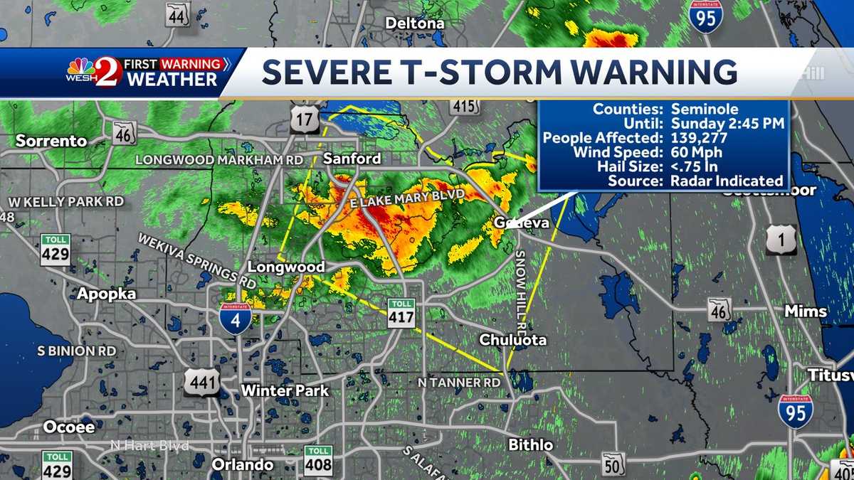 Strong storms expected in Central Florida Sunday