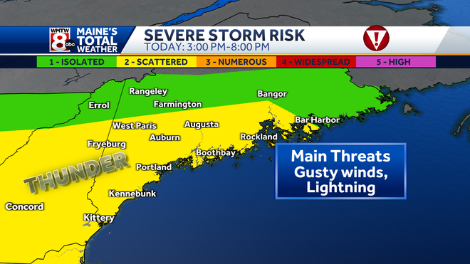 Maine's 3rd day of extreme heat ends with severe storms