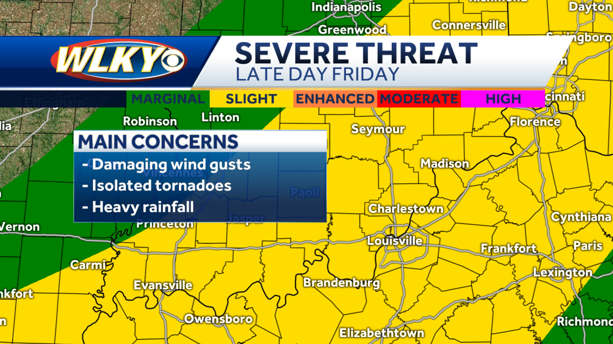 Strong storms possible Friday in Louisville region