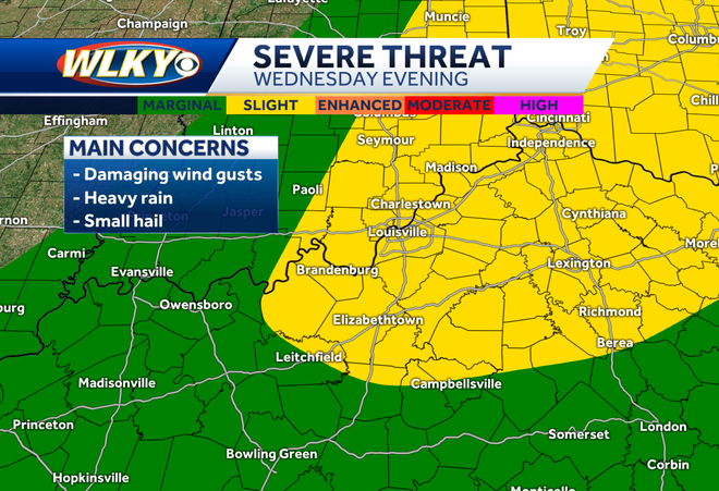 Strong storms possible on Wednesday in Louisville region