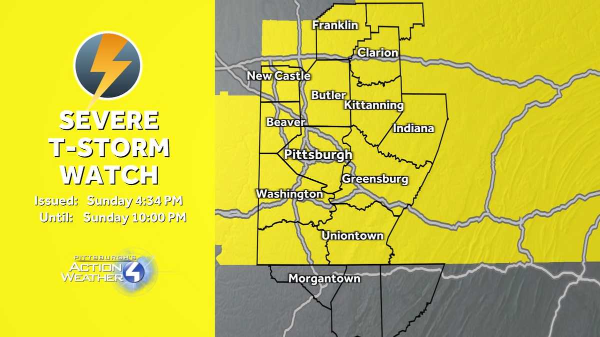 Severe weather for Pittsburgh region through the evening