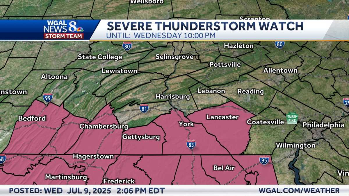 NEW | National Weather Service issues severe thunderstorm watch
