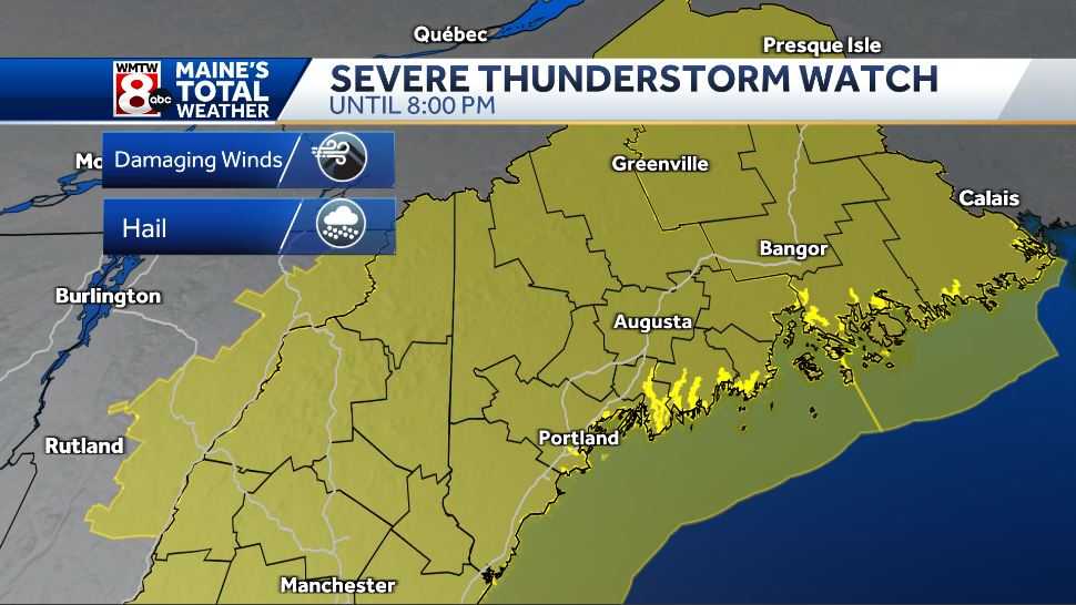 Severe thunderstorm warning issued for Maine and New Hampshire