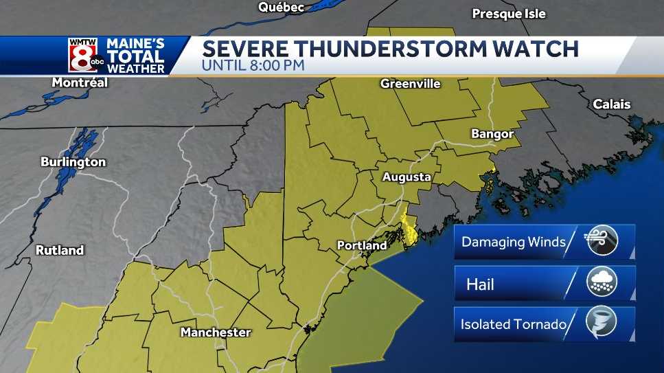 Severe Thunderstorm Watch issued for parts of Maine and New Hampshire