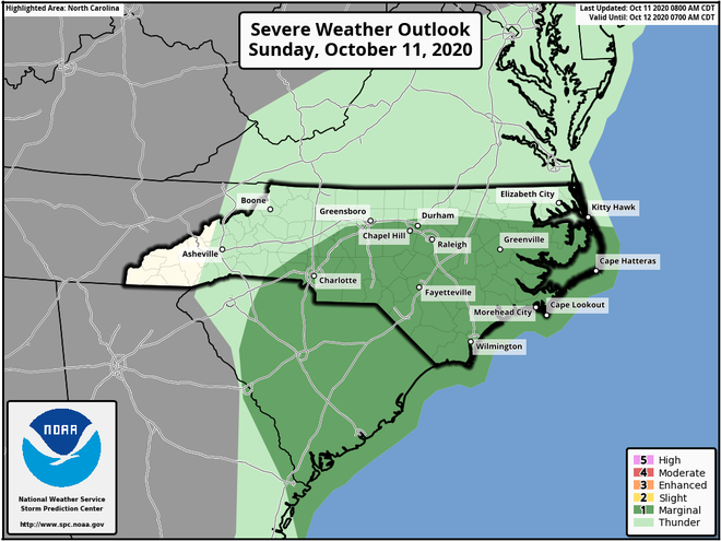 Delta: North Carolina seeing rain, wind, risk of severe storms