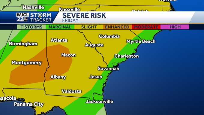 Severe weather risk Friday