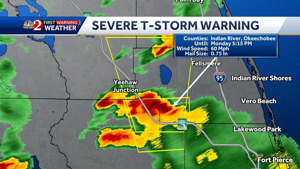 Severe Thunderstorm Warning issued for Brevard, Osceola counties