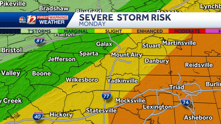 Severe storm threat continues Monday evening
