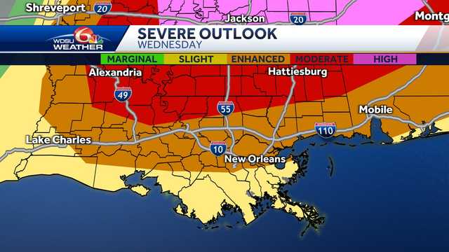 Latest timing for possible severe weather in southeast Louisiana on Wednesday - Vimarsana News