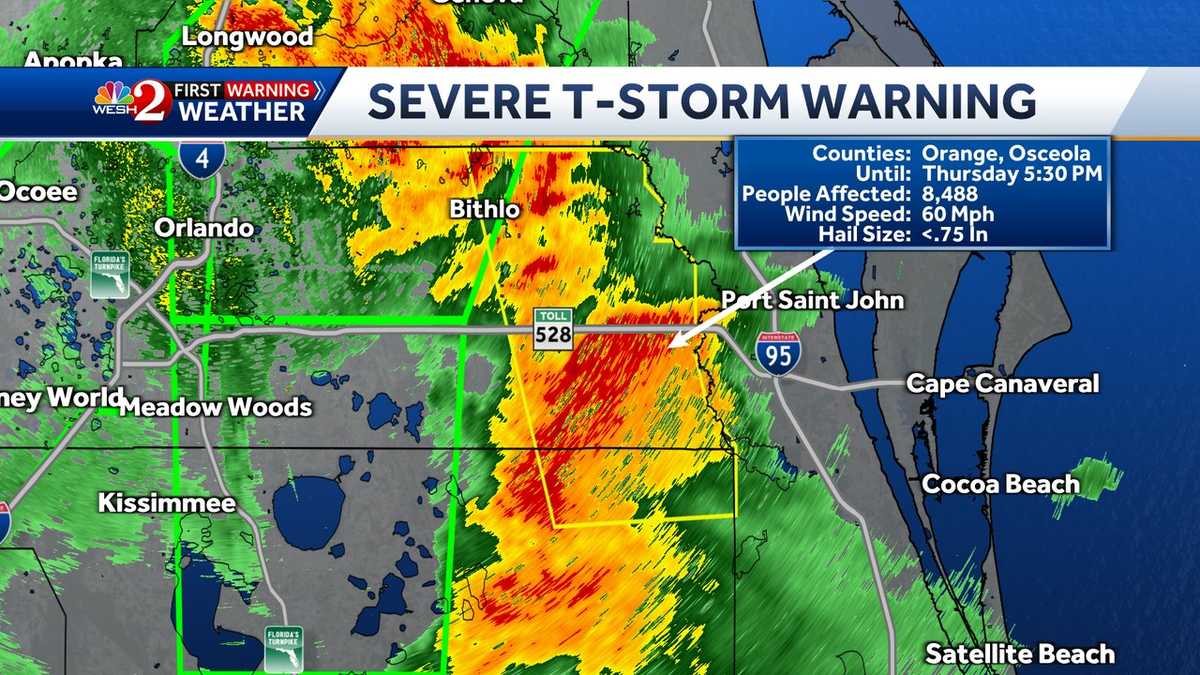 Latest storm track: Severe thunderstorm warning issued expires