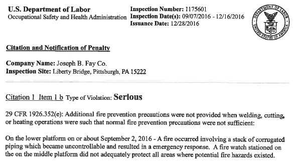 OSHA concludes Liberty Bridge fire investigation, issues citations to ...