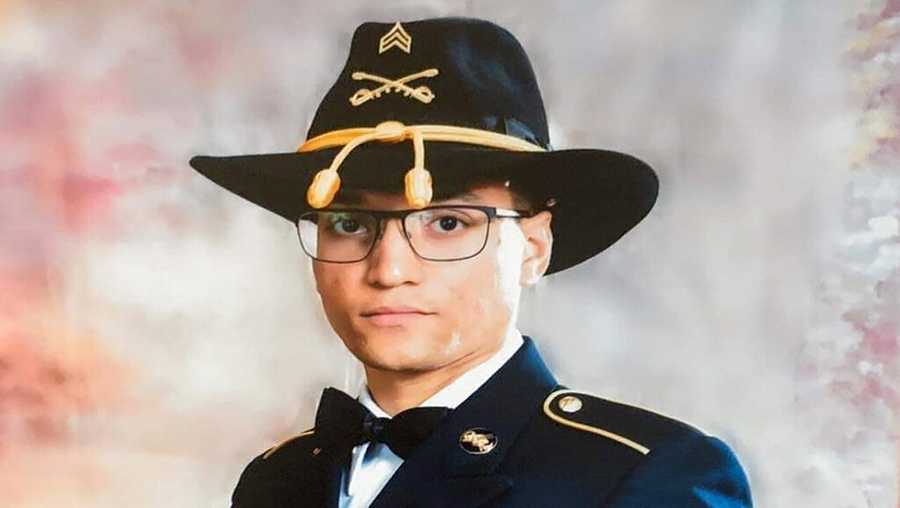 This photo provided by the U.S. Army shows Sgt. Elder Fernandes. Fort Hood officials have issued a missing soldier alert for Fernandes. In the alert issued Thursday, Aug. 20, 2020, officials said the 23-year-old soldier with the 1st Cavalry Division is the subject of an active search and that their “primary concern is to ensure his safety and well-being." (U.S. Army via AP)
