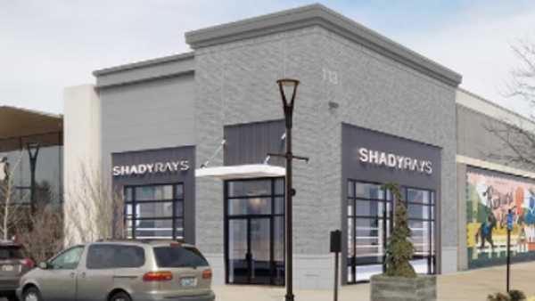 the exterior of shady rays' first brick-and-mortar retail store.