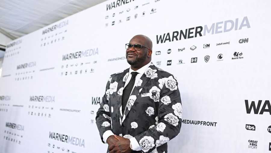Shaquille O'Neal of Inside The NBA on TNT attends the WarnerMedia Upfront 2019 arrivals on the red carpet at The Theater at Madison Square Garden on May 15, 2019 in New York City.