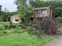 Severe storm damage in Sharonville, Ohio.