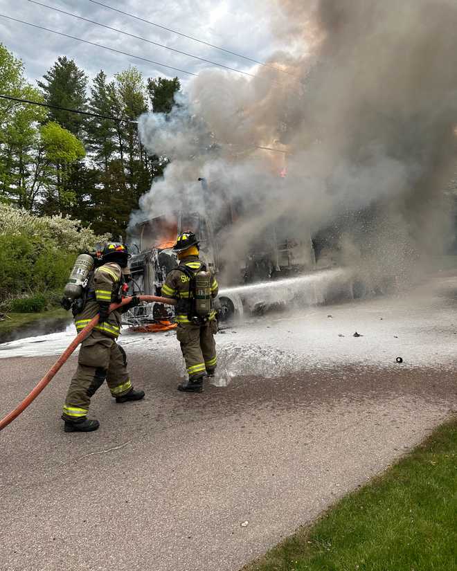 Shelburne garbage truck catches fire