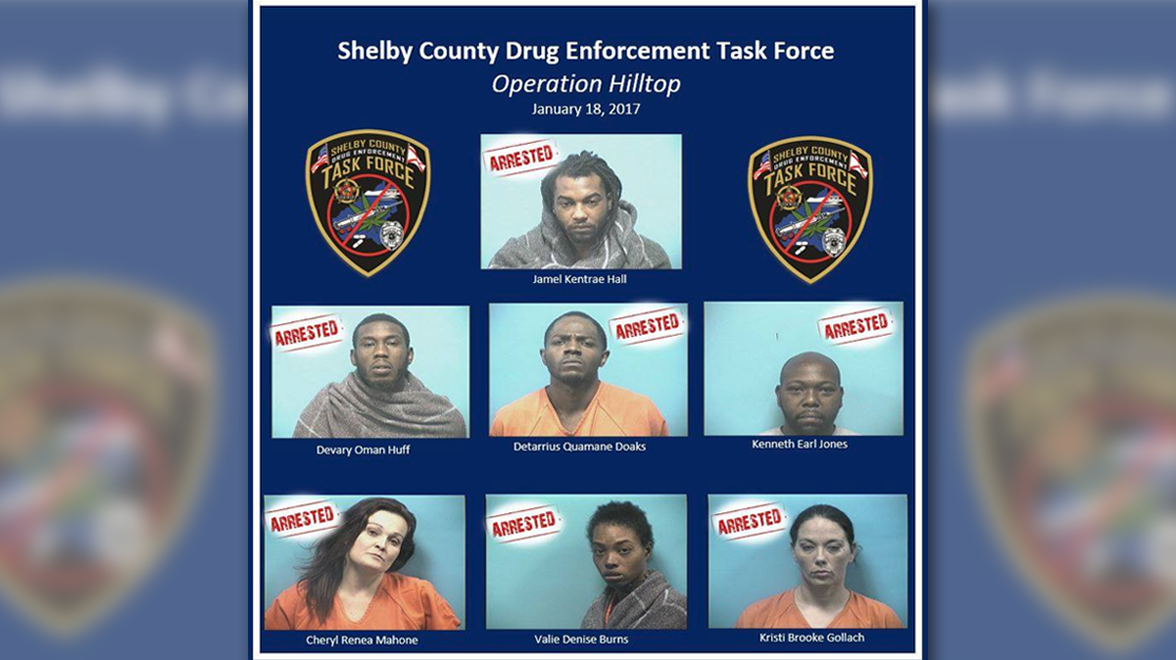 Shelby County task force arrests 7 after probe into crack cocaine