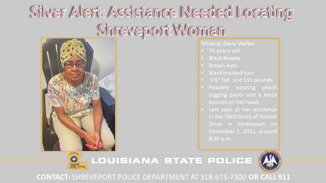 State Police Issues Silver Alert For Missing Shreveport Woman