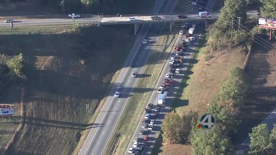 Sky 4 over wreck on Interstate 26 in Spartanburg County