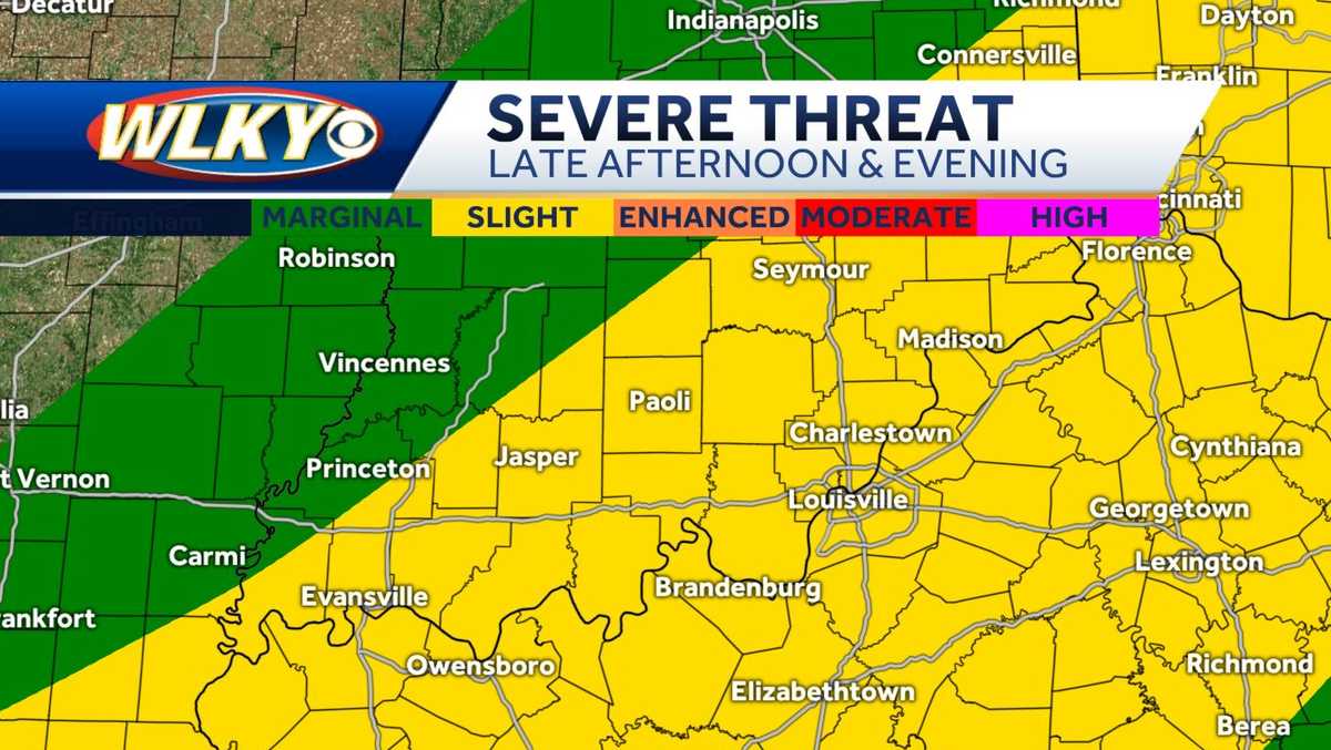 TIMELINE: Storm chances across the Louisville area on Wednesday