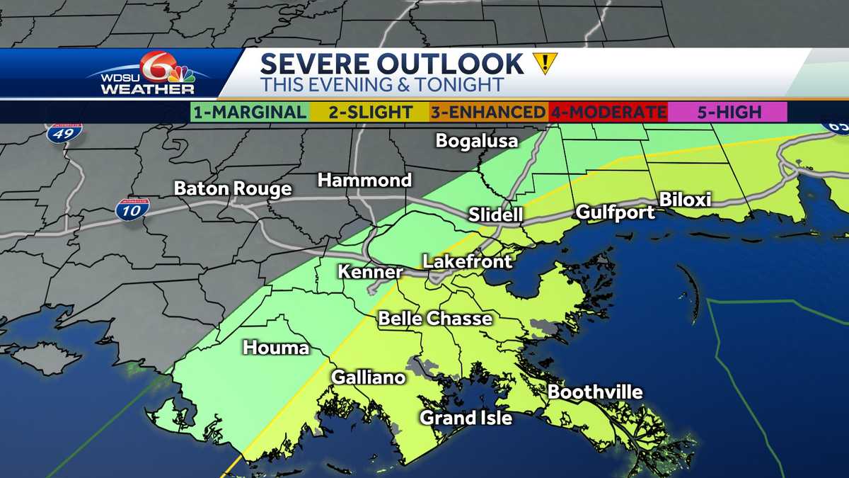 There is a threat of severe storms this evening and tonight