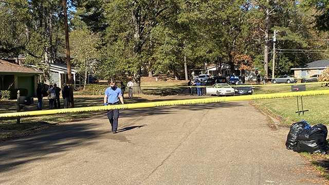 Jackson police at the scene of a fatal shooting on Sloane Street.