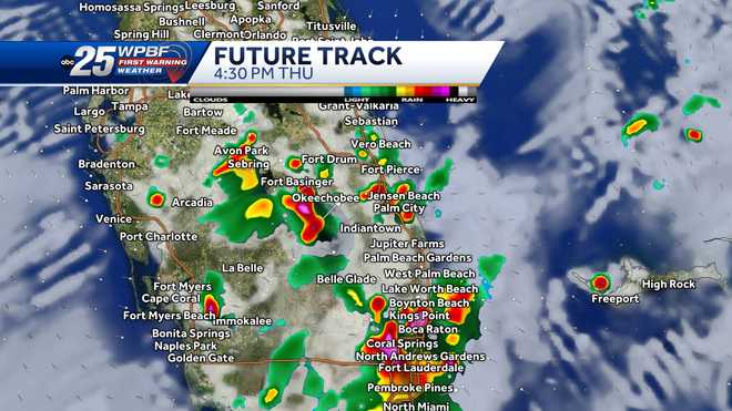 Chance of late afternoon and evening strong storms across South Florida