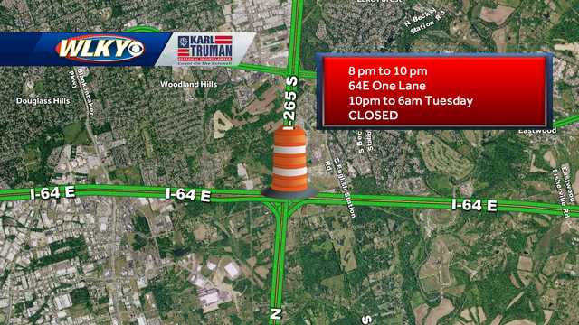 TRAFFIC: I-64 closed starting Monday night near the Gene Snyder - Vimarsana News