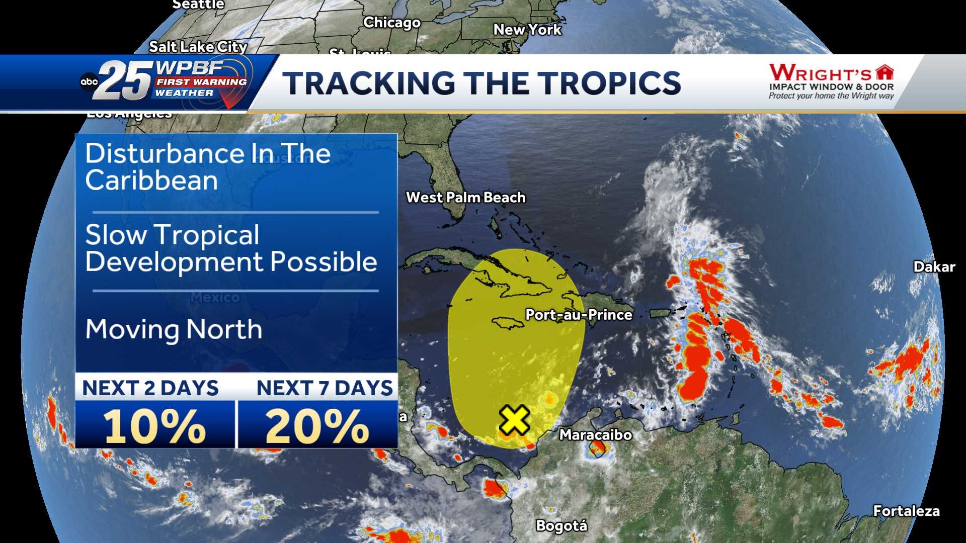 Tracking Tropical Disturbance Over Caribbean Sea