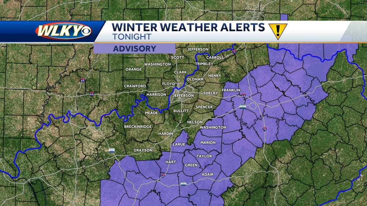 Winter weather advisory for parts of Kentucky, but not Louisville