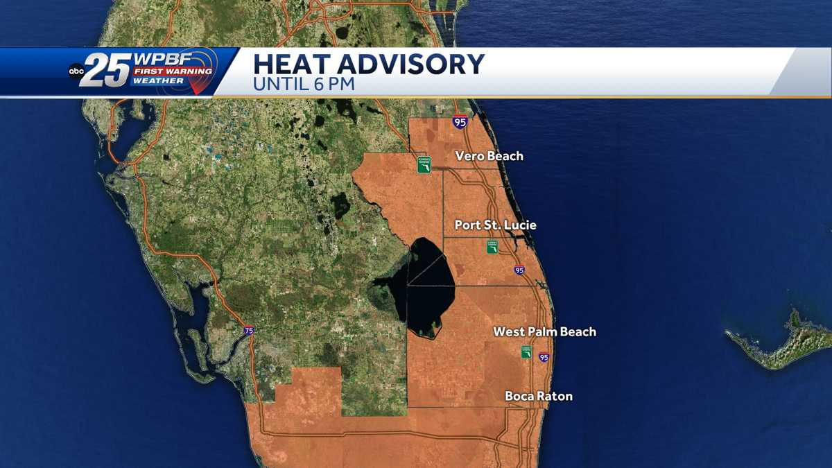 A Heat Advisory is in effect for all counties until 6pm.