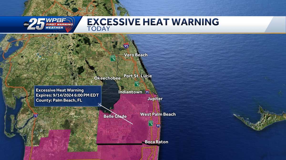 Excessive Heat Warning issued for Palm Beach County