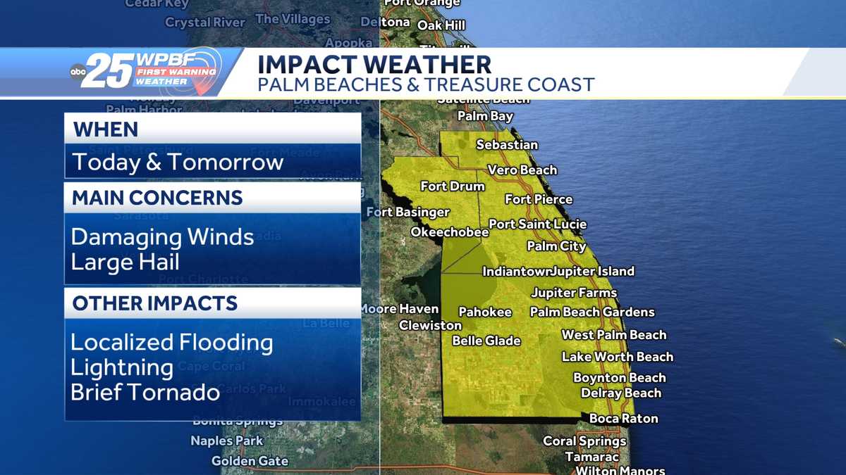 Strong to severe thunderstorms Sunday and Monday