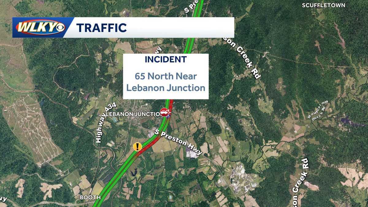 Traffic Alert:  all lanes blocked I-65 North near Lebanon Junction