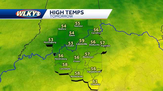 Louisville to see mild start to week before blast of cold air
