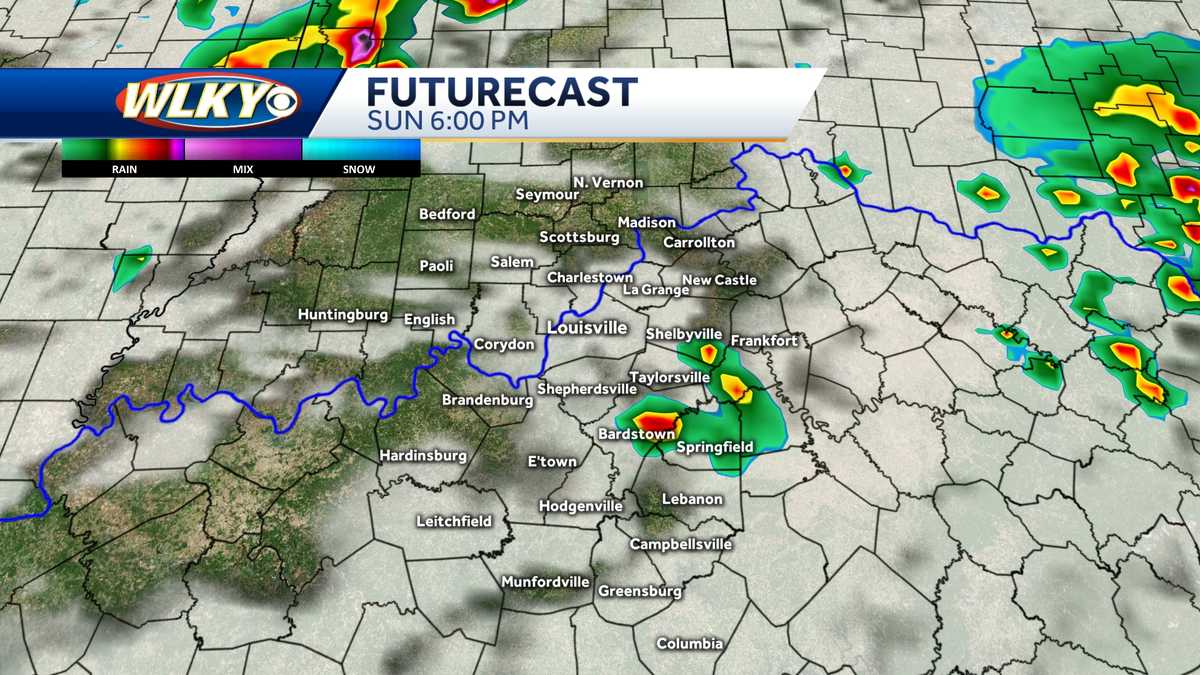Hot and very humid Sunday with a few storms possible