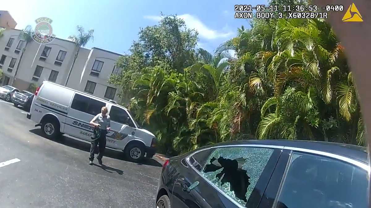 Florida police break open window to rescue dog locked in hot car