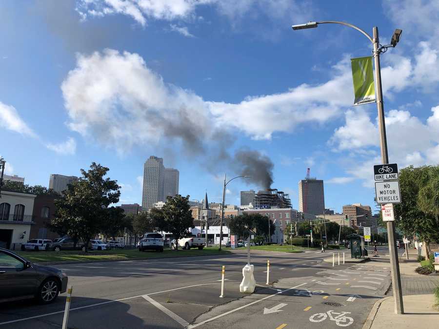 PHOTOS: Fire at collapsed Hard Rock site